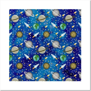 Galaxy Space Pattern Posters and Art